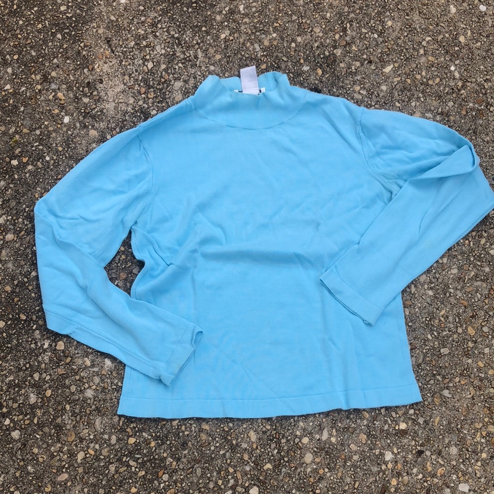Talbots Light Blue Long Sleeve Turtleneck
